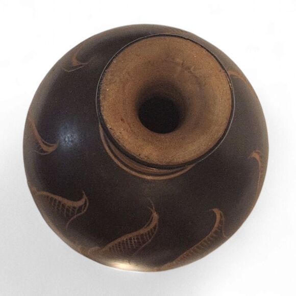 Vintage Studio Pottery Vase Signed Antonia da Giulia Sgraffito MCM Decor - Picture 3 of 9